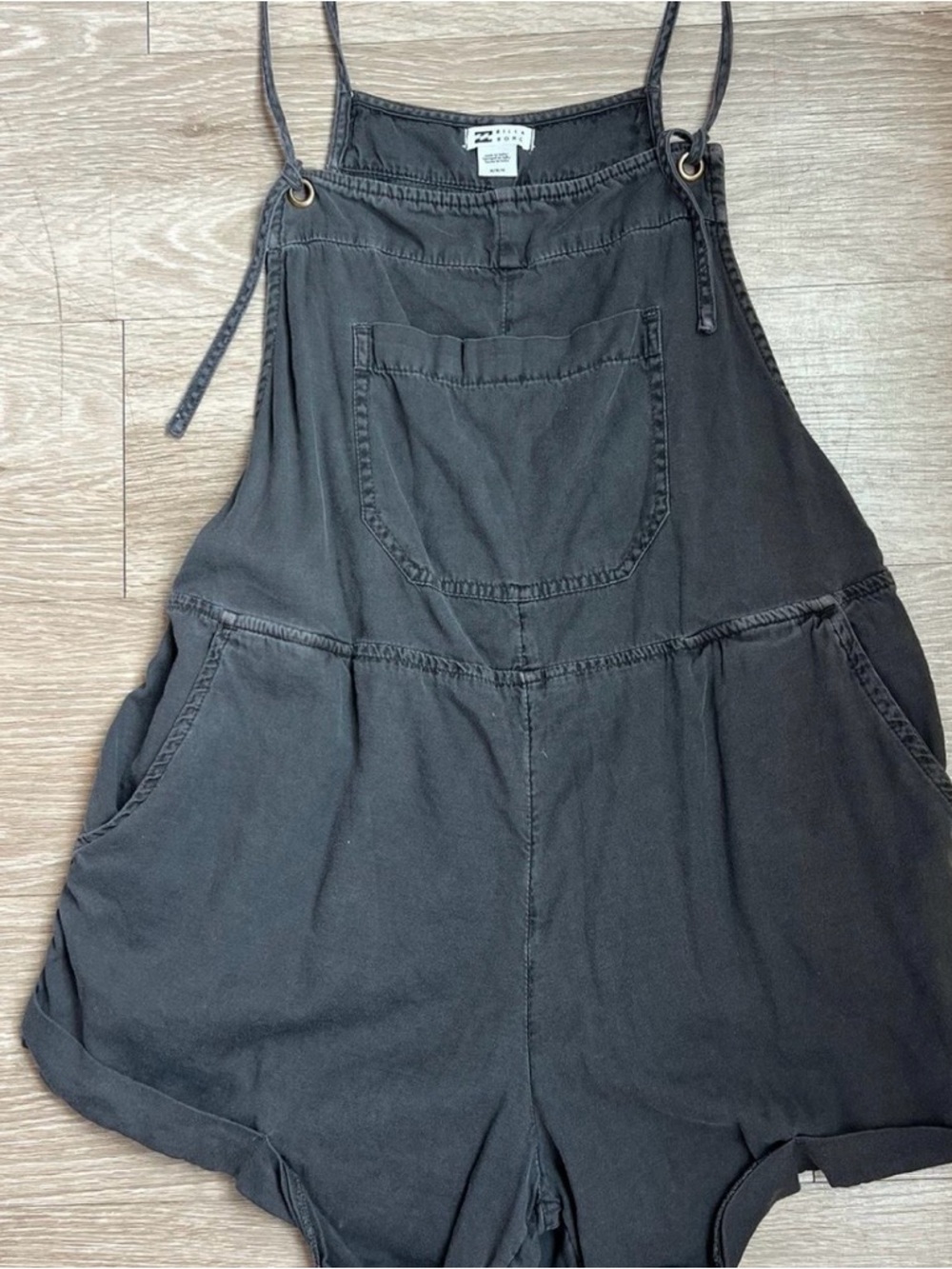 Billabong Black Sleeveless Short Romper Overalls